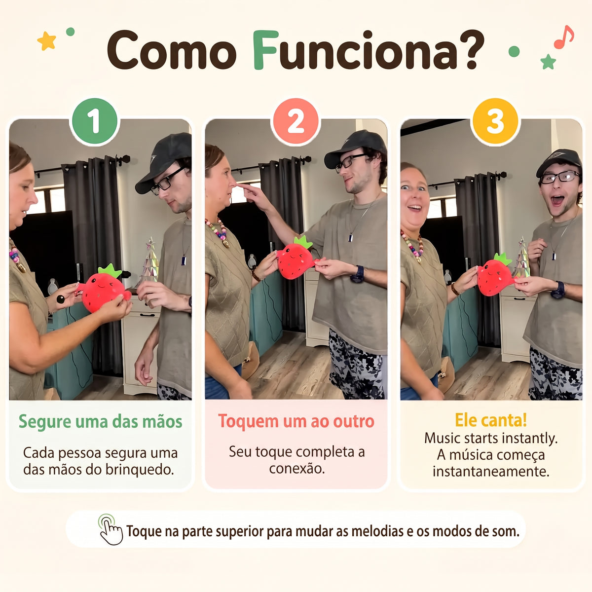 Happy Fruit - Pelúcia Musical Sensorial